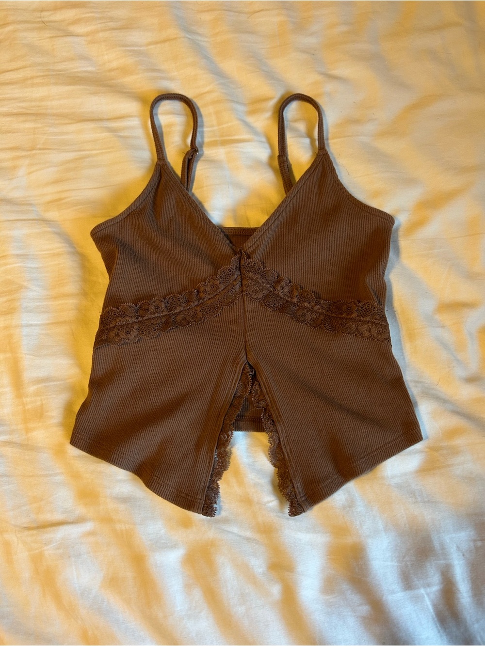 Hollister Brown Lace Camisole